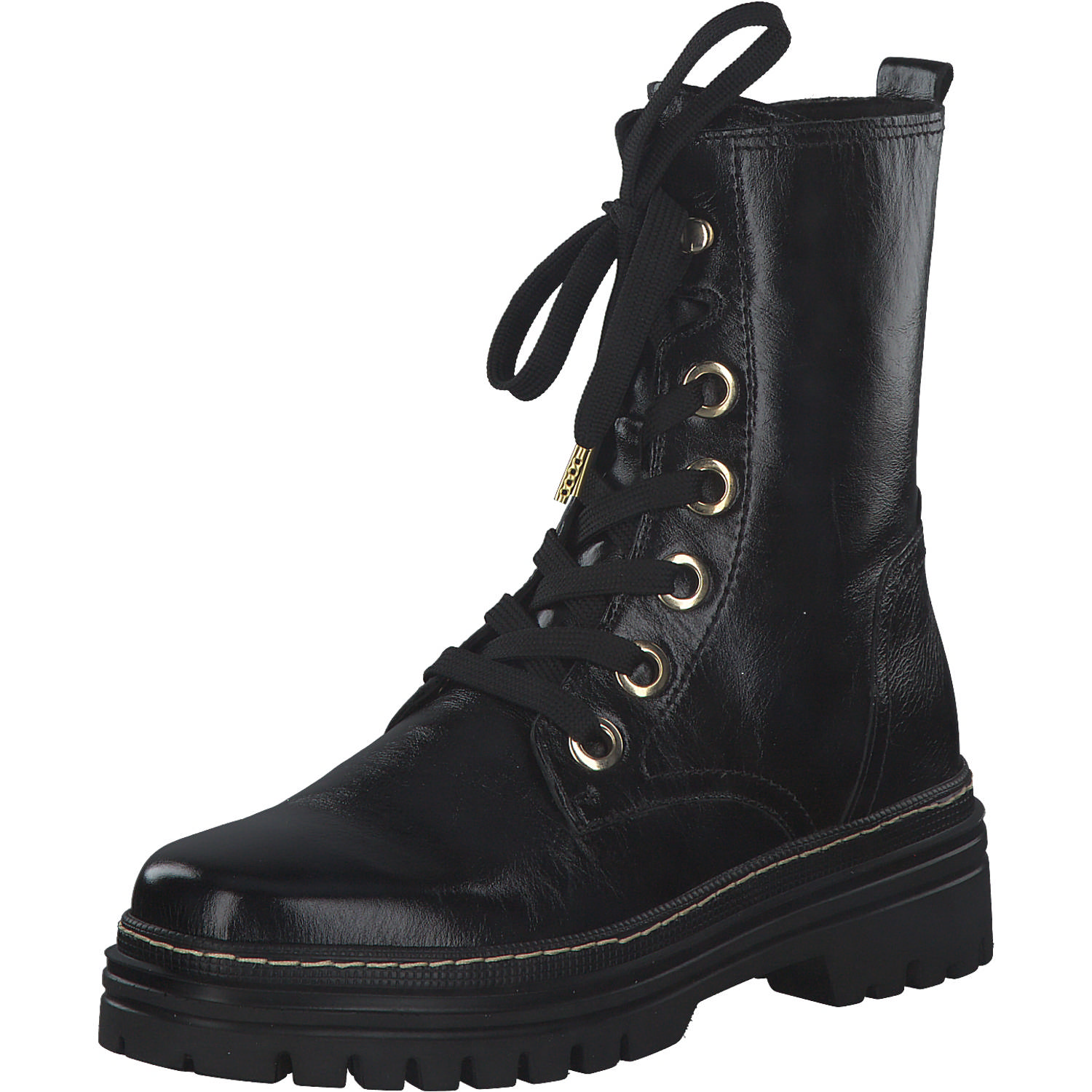Gabor 71.721, Schnürstiefeletten, Damen, schwarz (gold)
