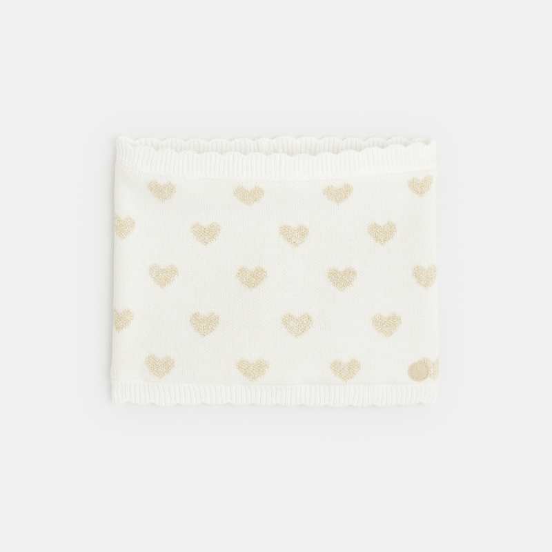 Snood petits cœurs blanc fille