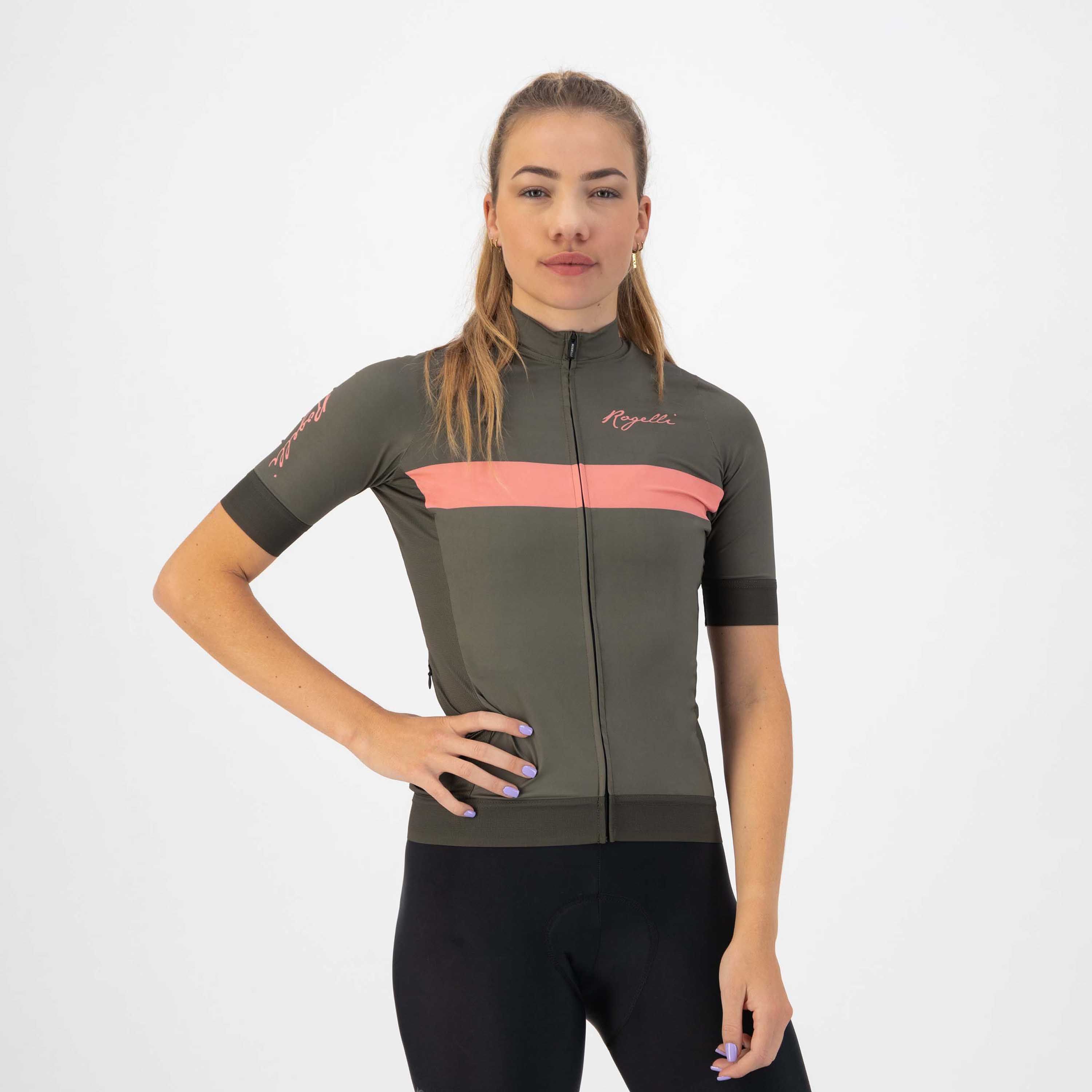 Rogelli Prime Grün/Koralle Damen Radtrikot Kurzarm