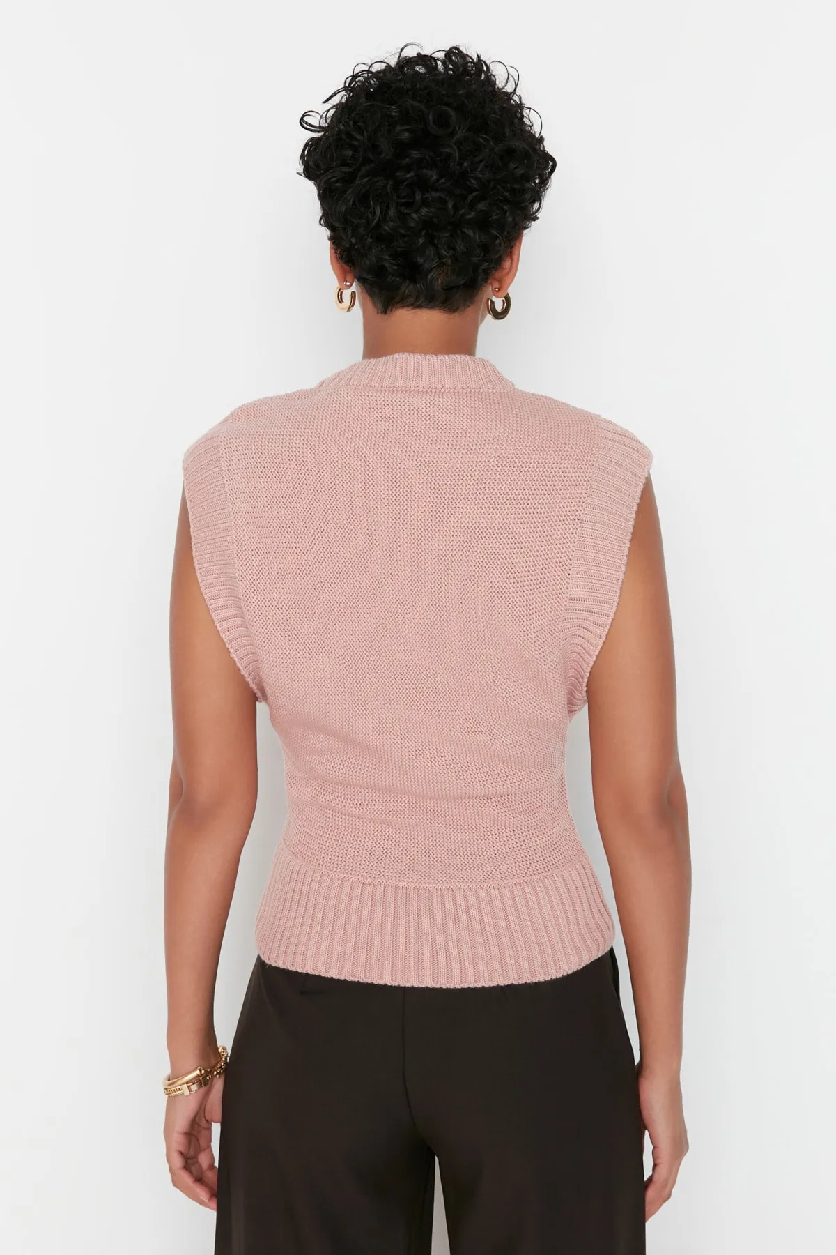 Trendyol Collection  Strickweste - Rosa - Regular Fit