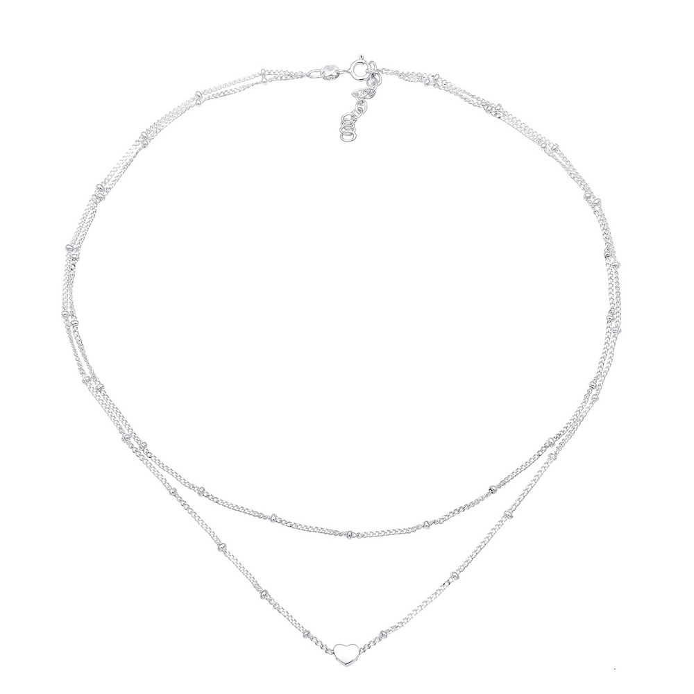 Elli Elli Collier Femmes Choker Look des Couches Coeur Tendance en Argent Sterling 925 collier