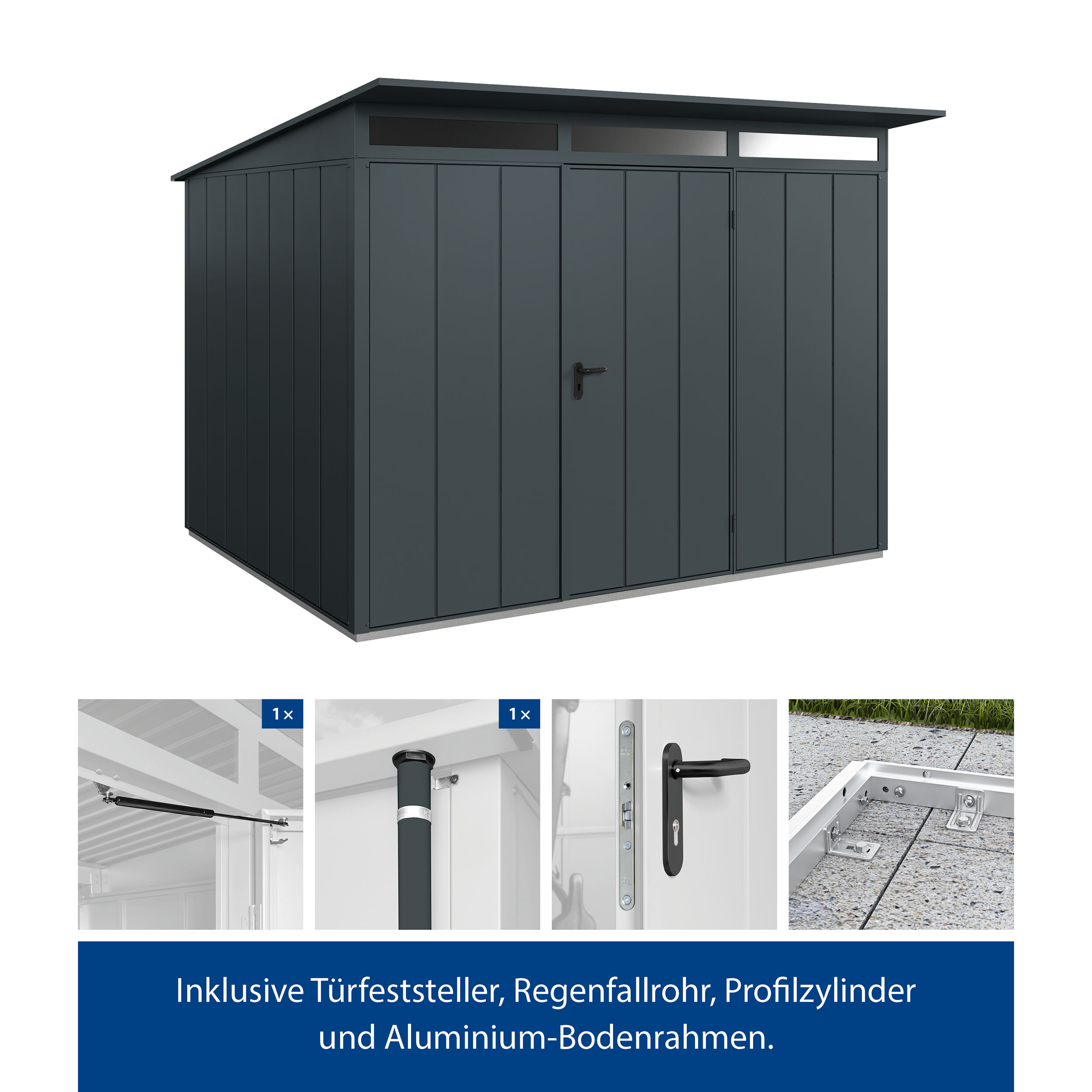 Set Berry Modern-P,Typ 3 Gerätehaus - Anthrazit