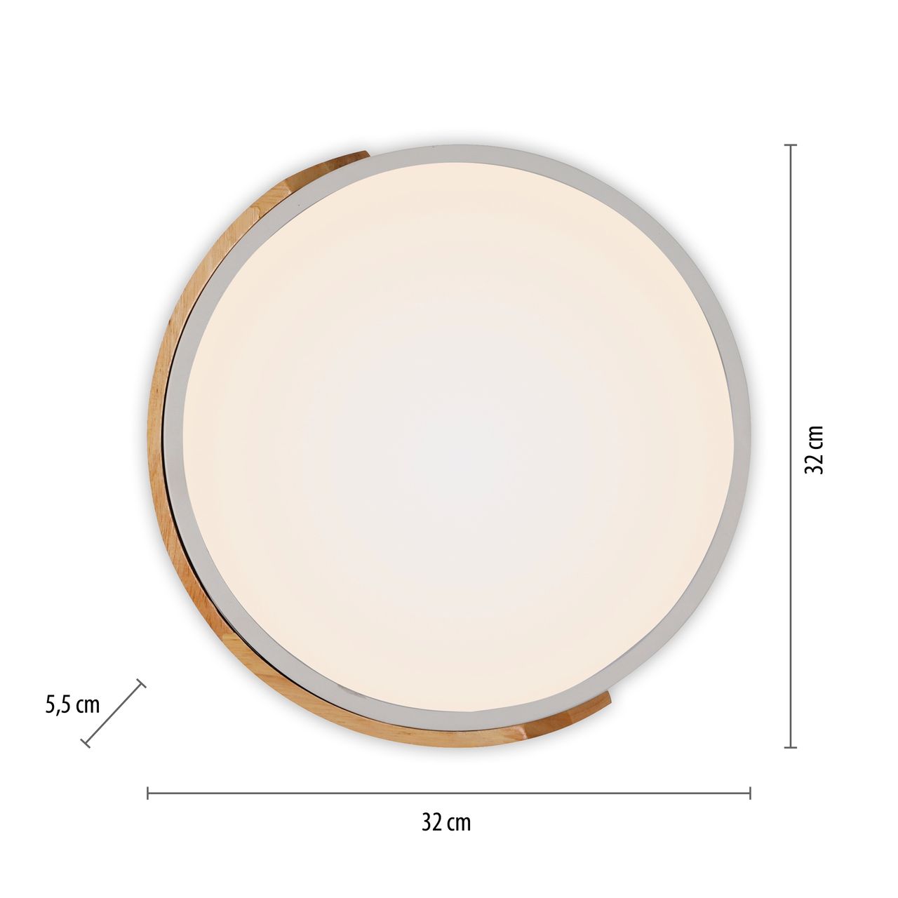 JUST LIGHT LED Deckenleuchte BILA, 1xLED-Board/24W, 3000K, rund, Weiss