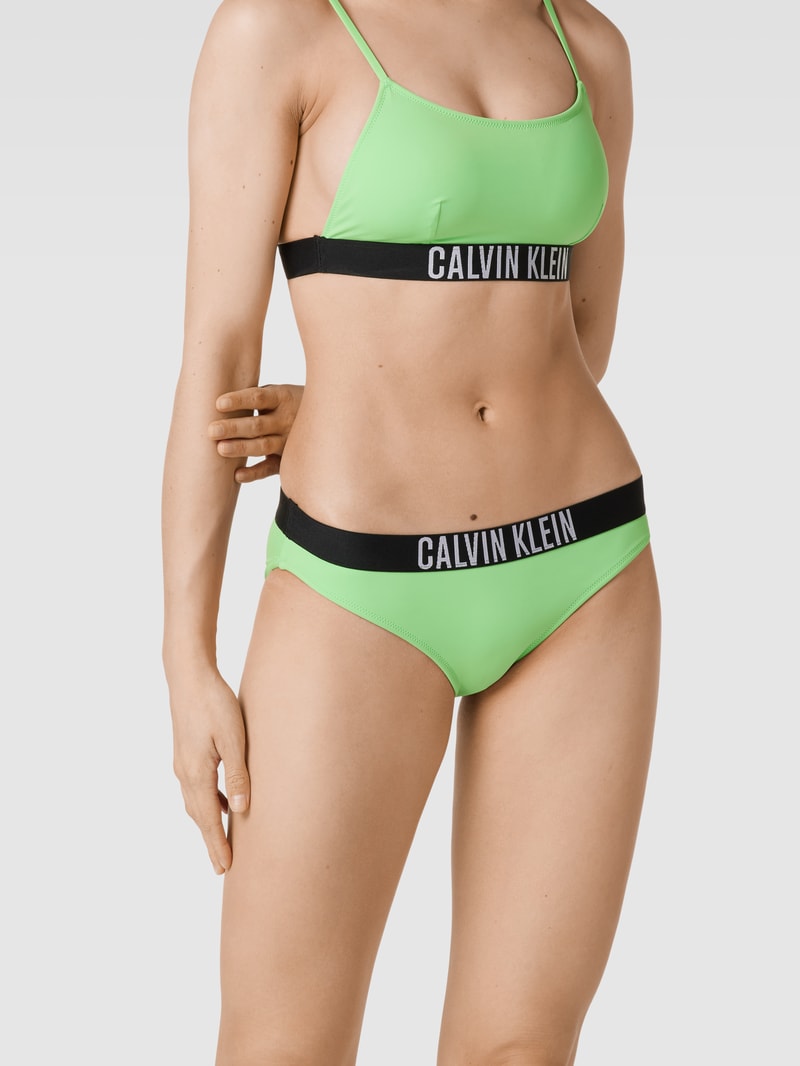 Bikini-Hose mit elastischem Logo-Bund Modell 'INTENSE POWER' in grün