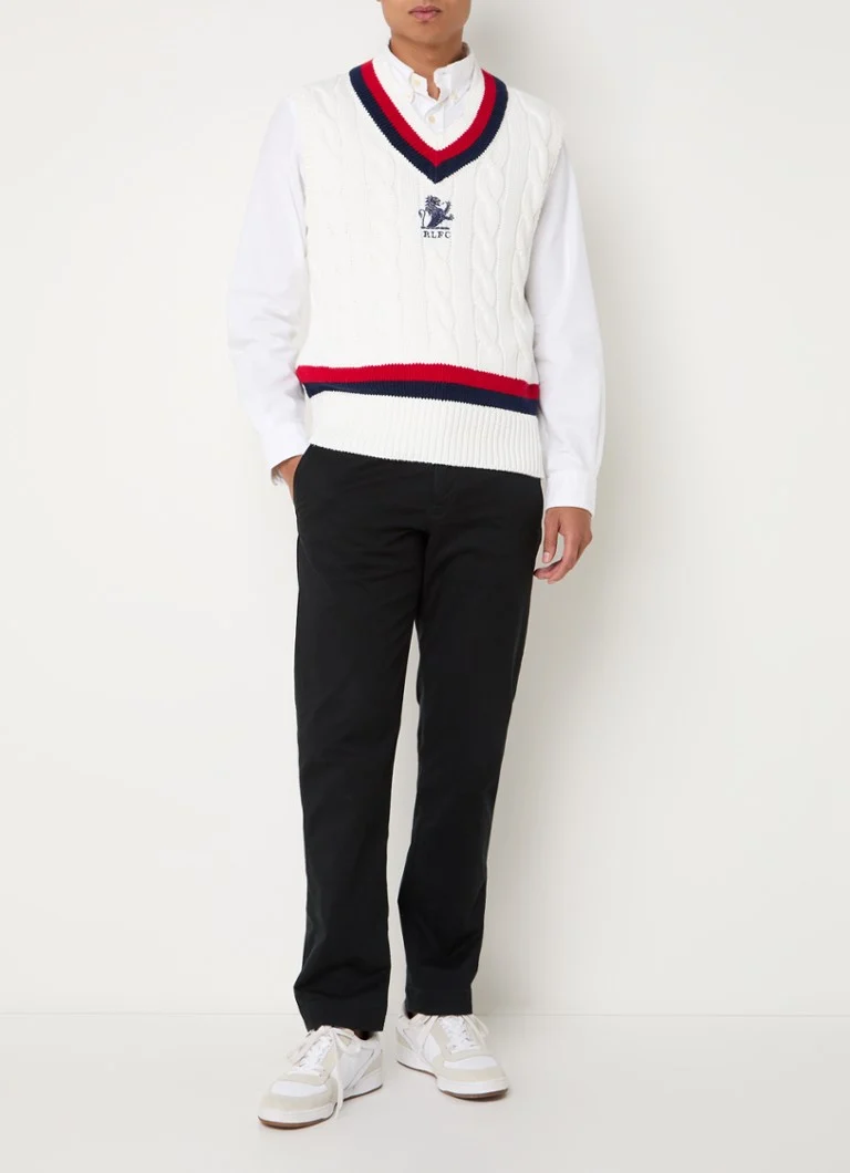 Ralph Lauren Cable knit sleeveless sweater with logo