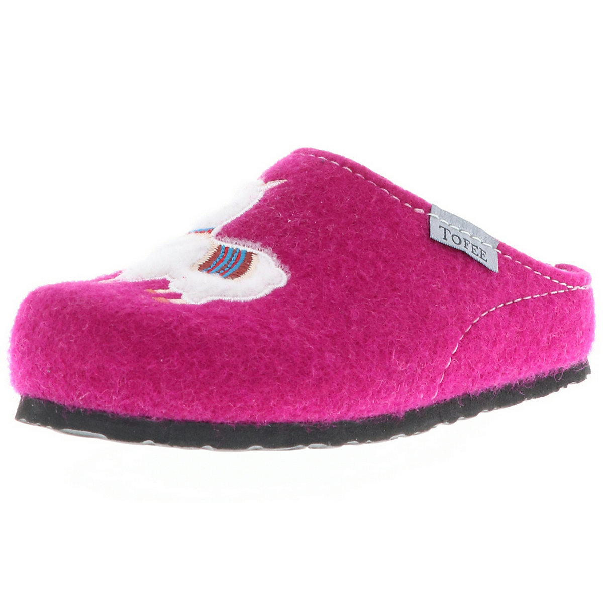 Kinder Mädchen Hausschuhe Pantoffeln Pantoletten Slipper Naturwollfilz (Lama) pink/lila/fuxia