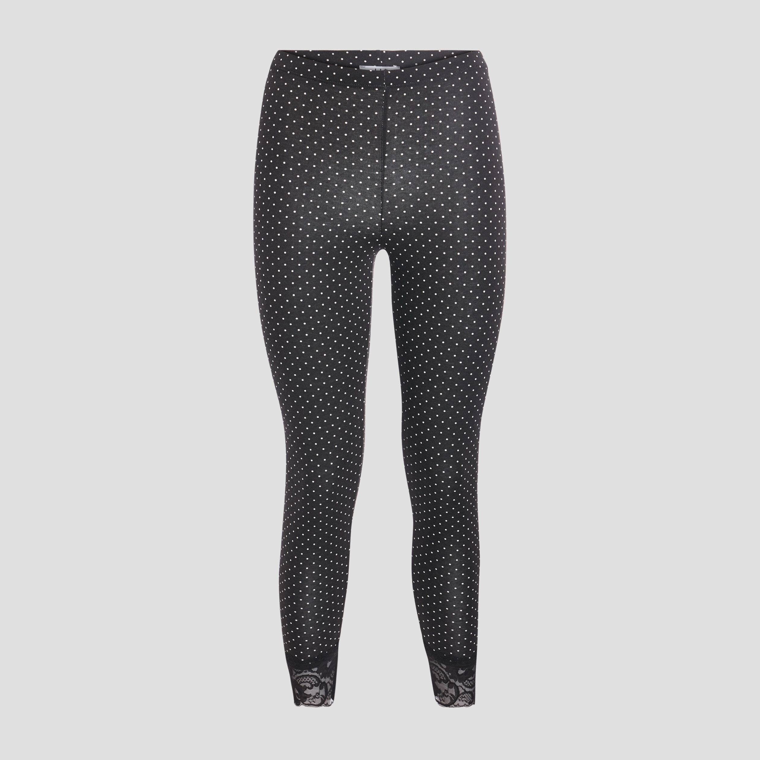 Legging 7 8ème avec dentelle noir femme | La Halle