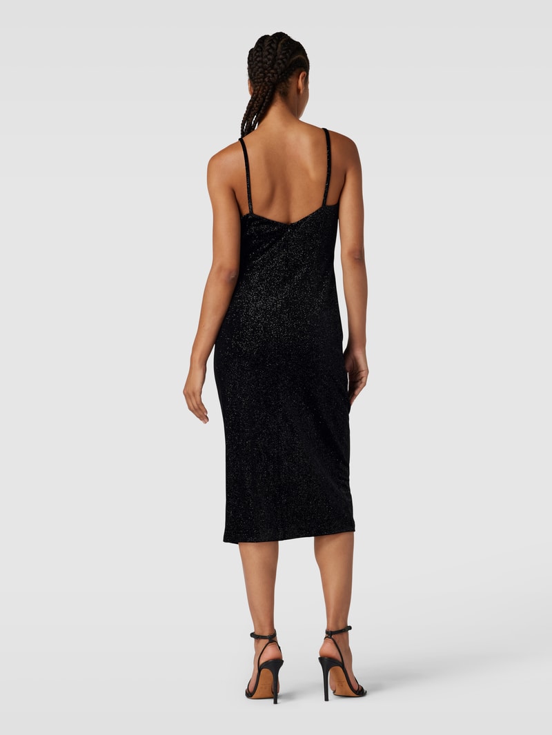 Cocktailkleid in Glitzer-Optik in schwarz
