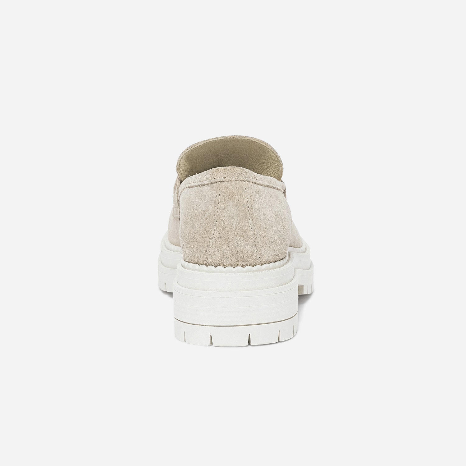 Mocassin TEXTO beige cuir velours semelle épaisse