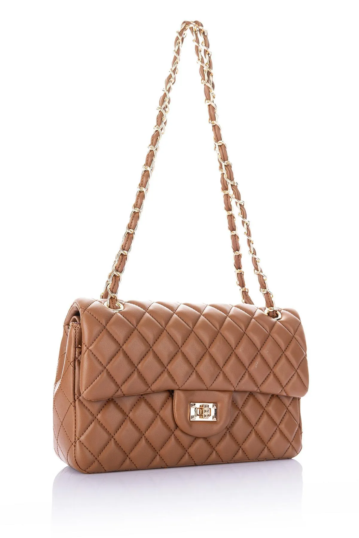 Getcho  Jadas Damen-Schultertasche und Umhängetasche mit Kettenriemen, gesteppt