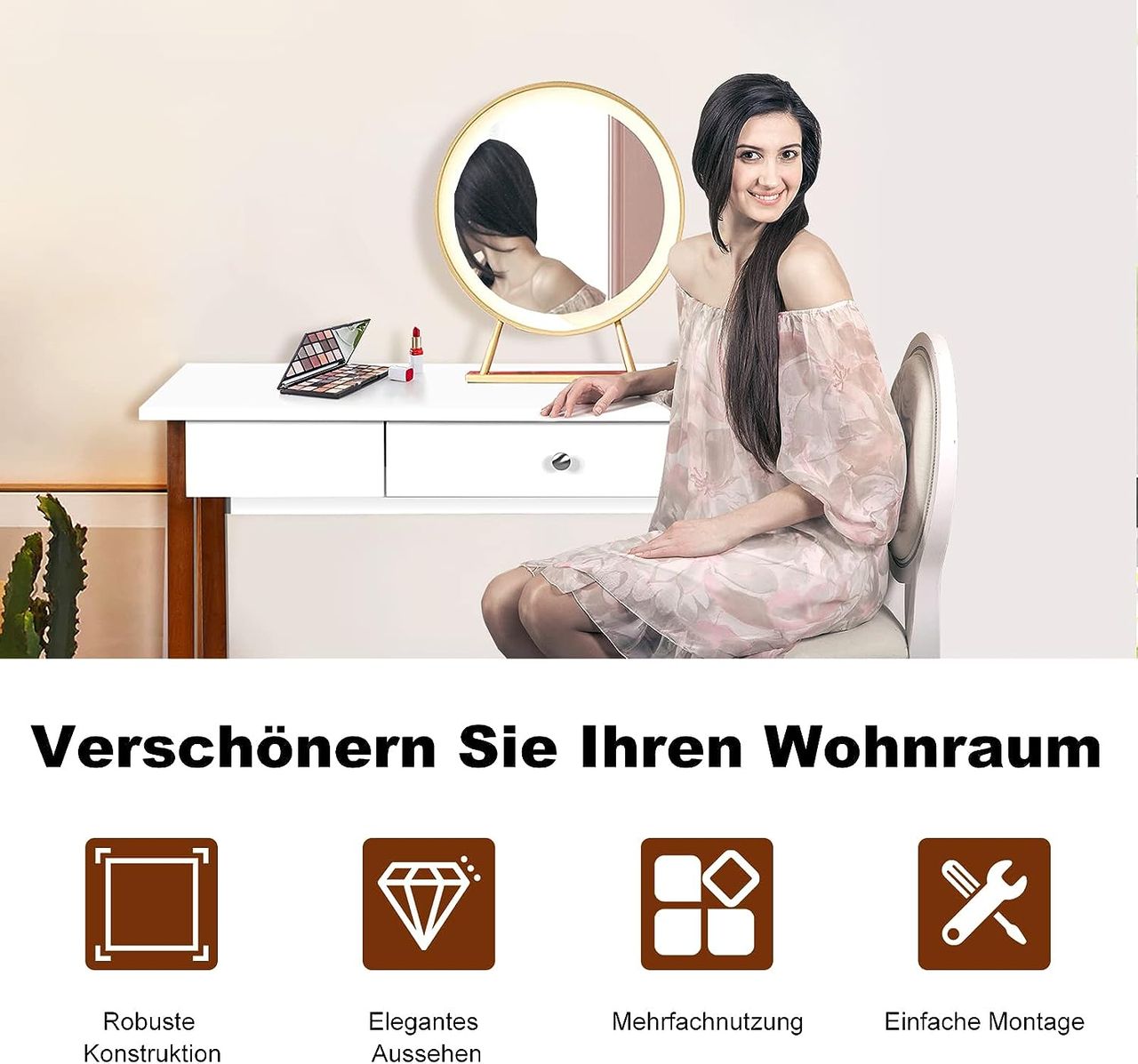 Costway COSTWAY Schreibtisch mit Schublade