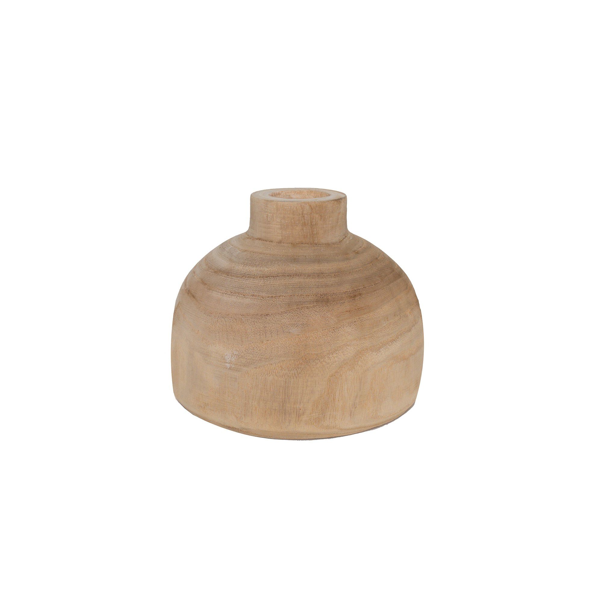 Grand vase en bois brut forme bonbonne