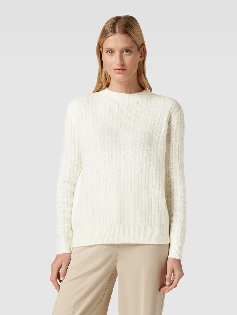 Oversized Strickpullover mit Rundhalsausschnitt in offwhite