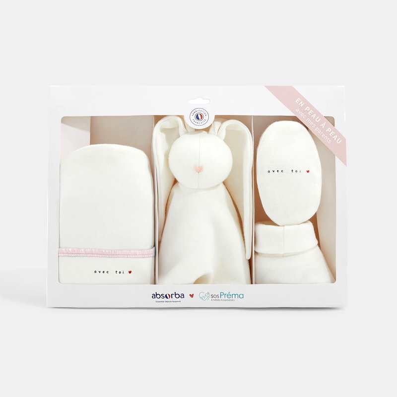 Kit peau à peau prématuré rose naissance Absorba