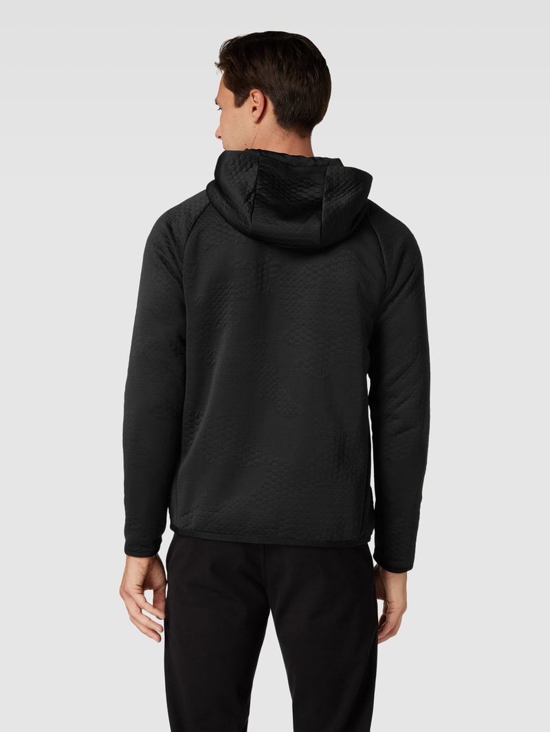 Sweatjacke mit Strukturmuster Modell 'Savion' in schwarz
