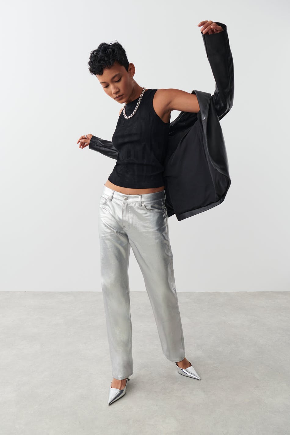 Metallic jeans