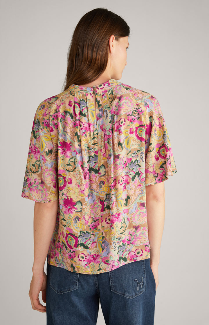 Bluse in Beige/Pink gemustert