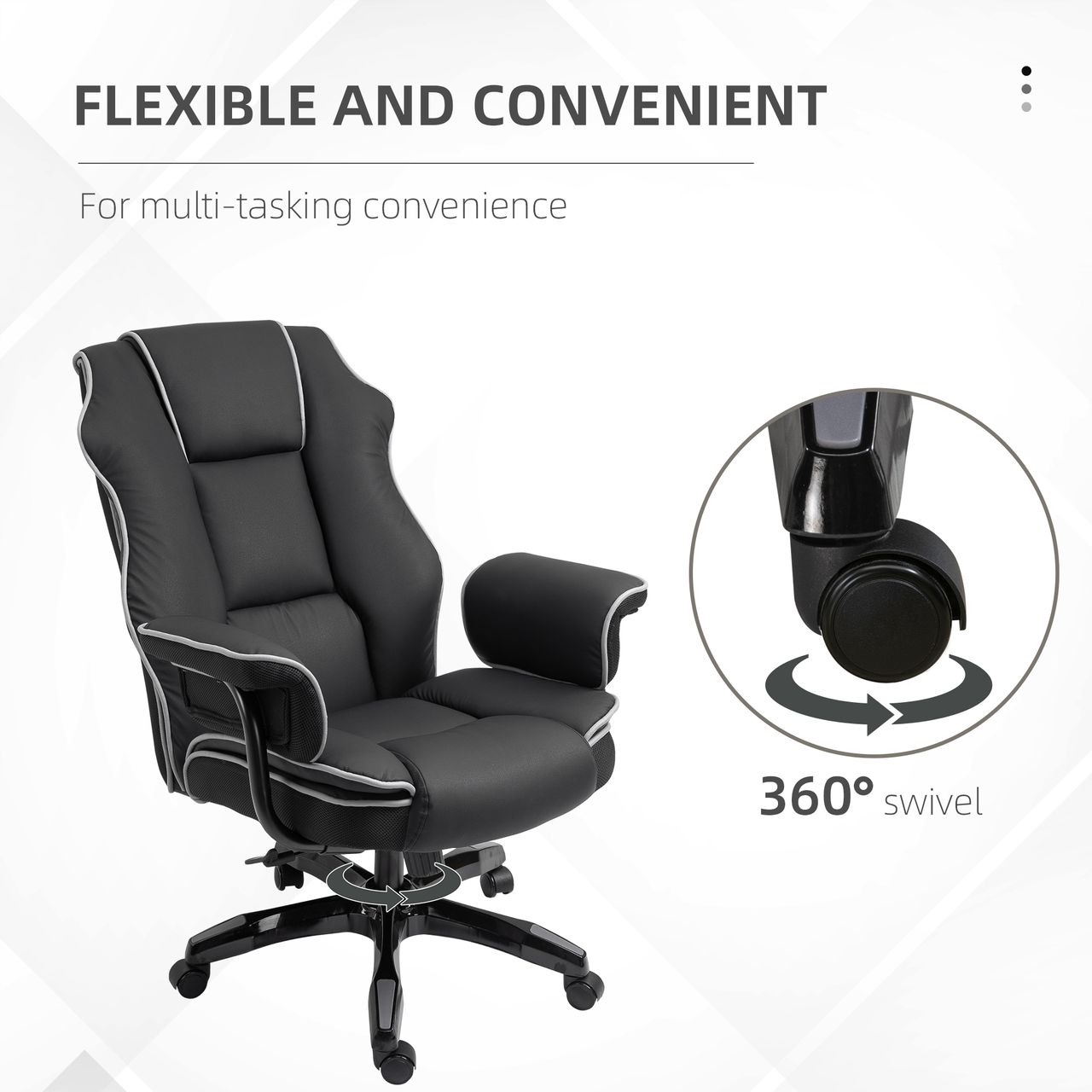 Vinsetto Ergonomischer Bürostuhl mit Wippfunktion Drehstuhl höhenverstellbar