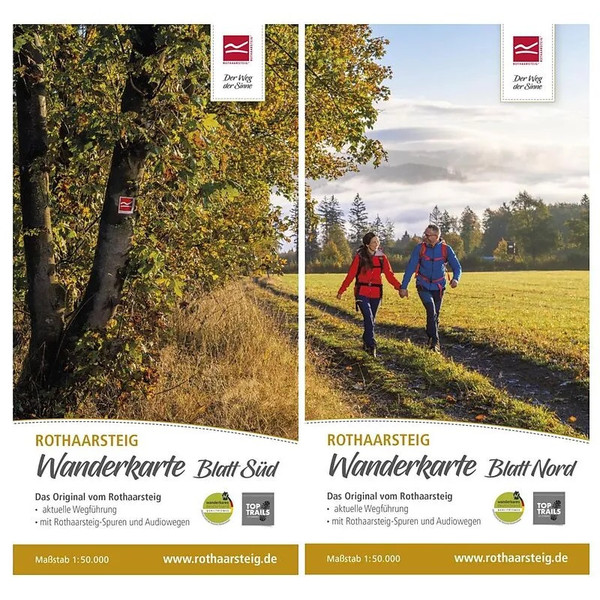 WANDERKARTE ROTHAARSTEIG SÜD / NORD. 1 : 50 000 - Wanderkarte