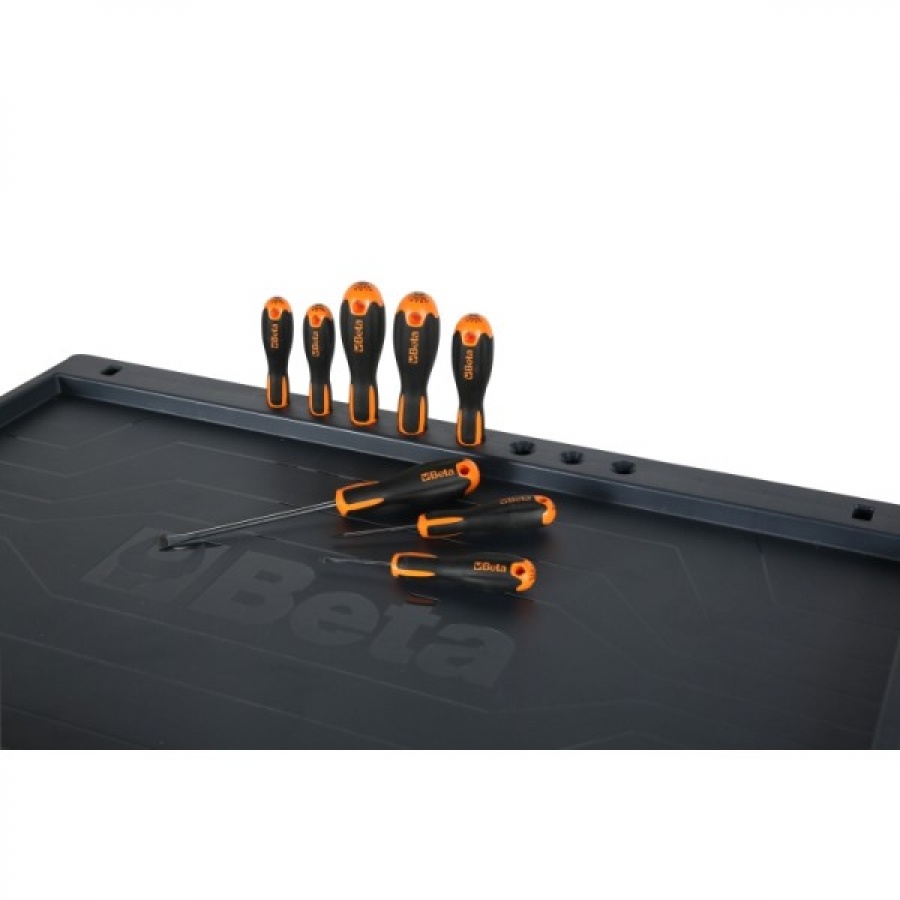 Cărucior scule Beta 024004081, portocaliu cu 8 sertare - 740x445x969 mm