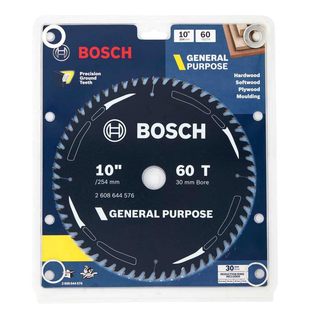 Disco de corte para madeira BOSCH TCT 254 mm com 60 dentes - USO GERAL