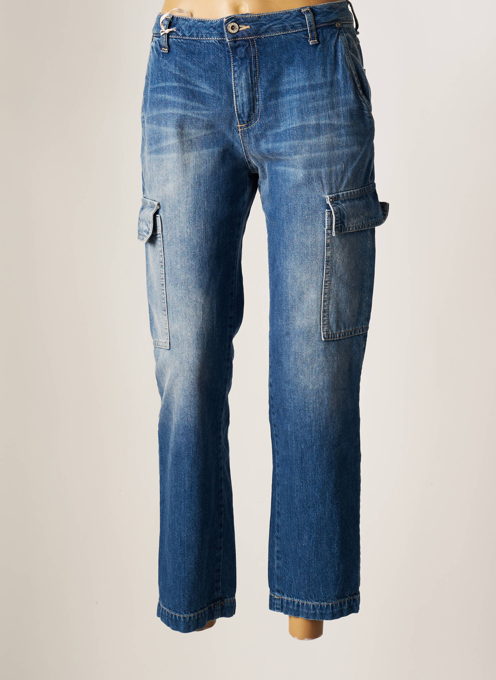 Please Jeans Coupe Droite Femme couleur bleu