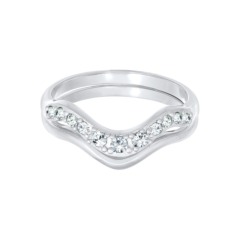 Elli Elli Bague Bagues superposées pour femmes - Ensemble de 2 bagues courbes avec cri Bague
