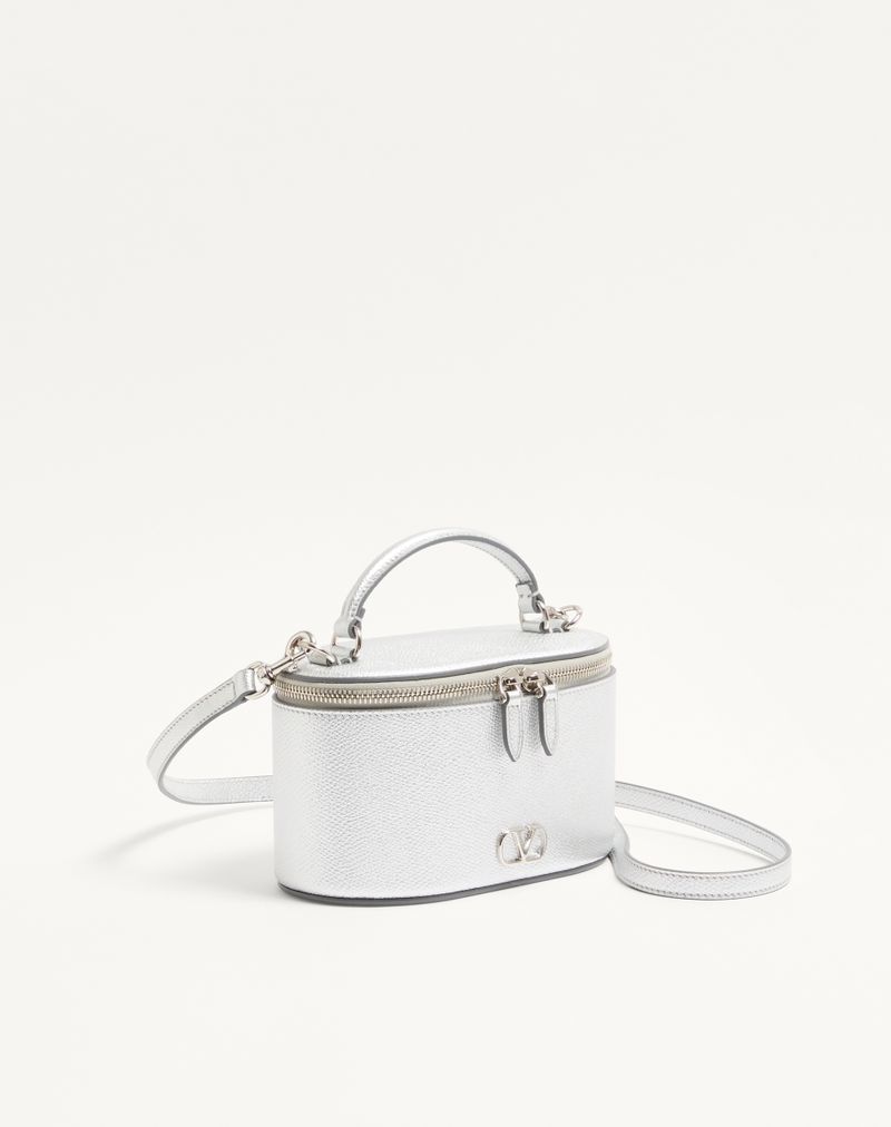 Mini Vanity Bag VLogo Signature I Lamineret Granato Kalveskind