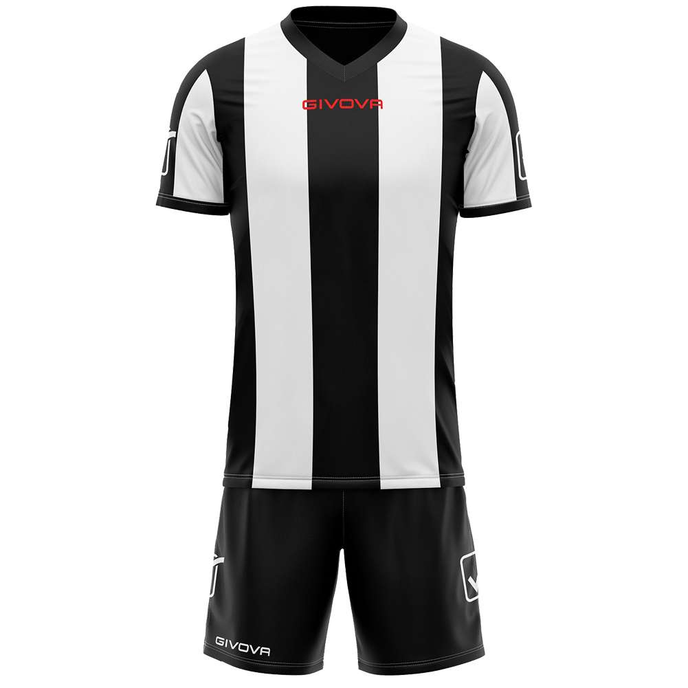 Givova Fußball Set Trikot mit Shorts Kit Catalano Weiß/Schwarz