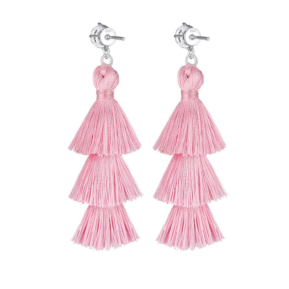 Elli Elli Boucles d'Oreilles Femme Pampil avec Cristaux en Argent Sterling 925 Boucles d'oreilles