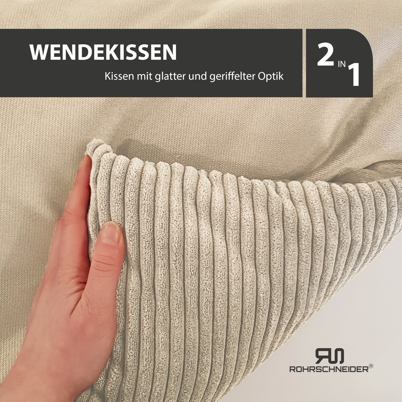 Rohrschneider Hundebetten Rohrschneider Hundebett mit Gratis-Beigabe, waschbar, robuster Breit-Cordstoff beige