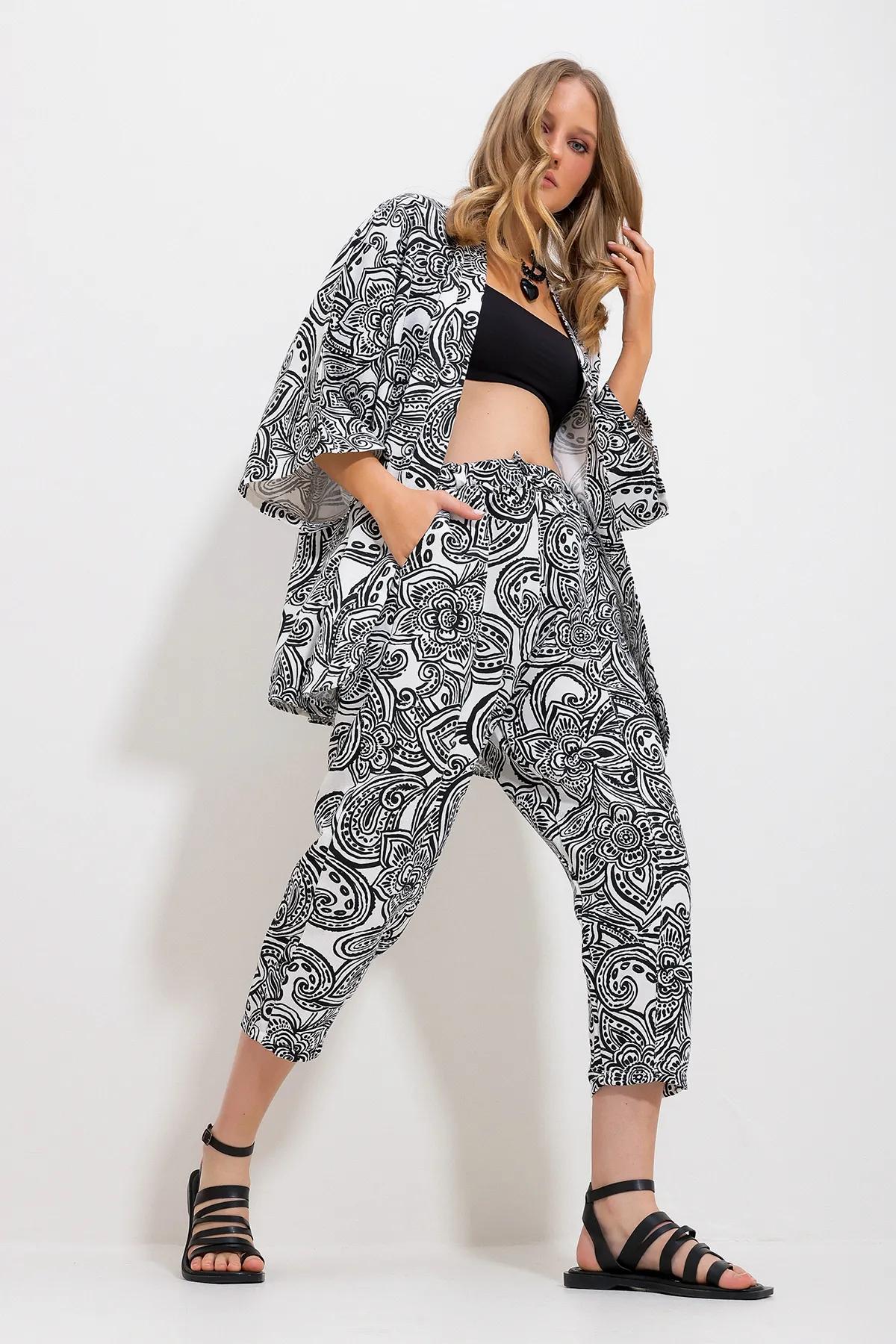 Trend Alaçatı Stili  Zweiteiler - Schwarz - Regular Fit