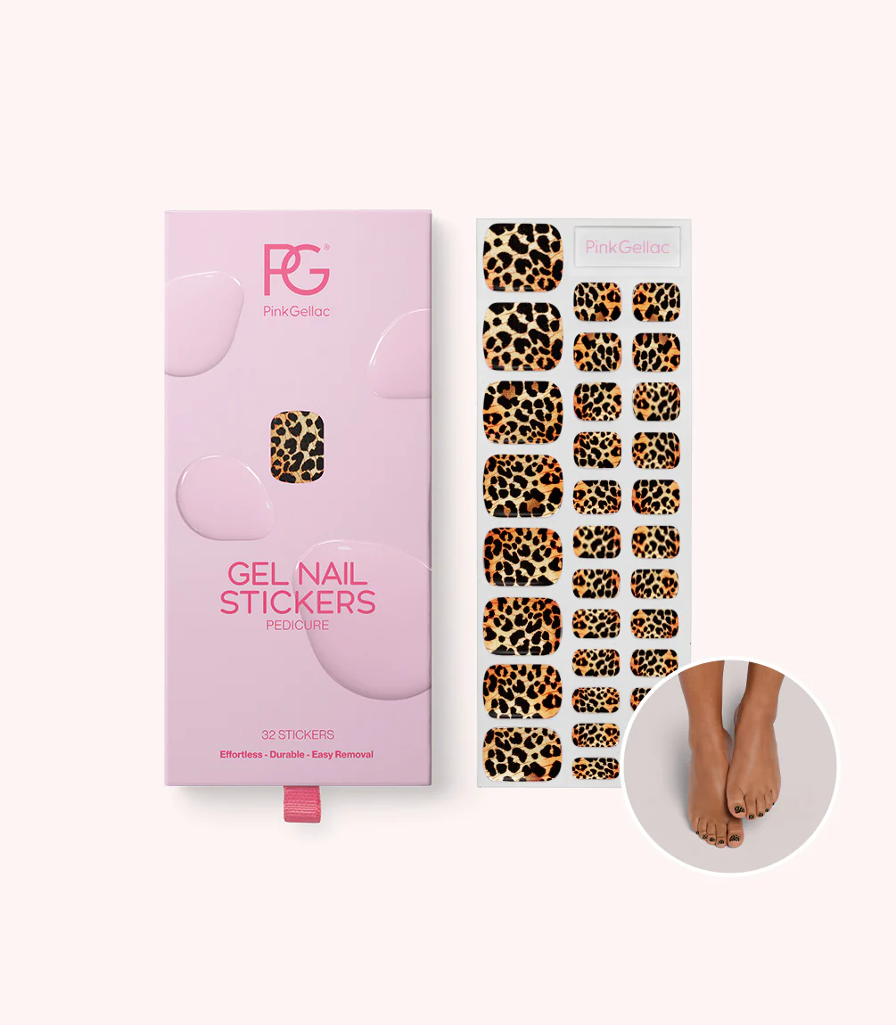 028 Overdådige Leopard Pedicure Gel Negleklistermærker