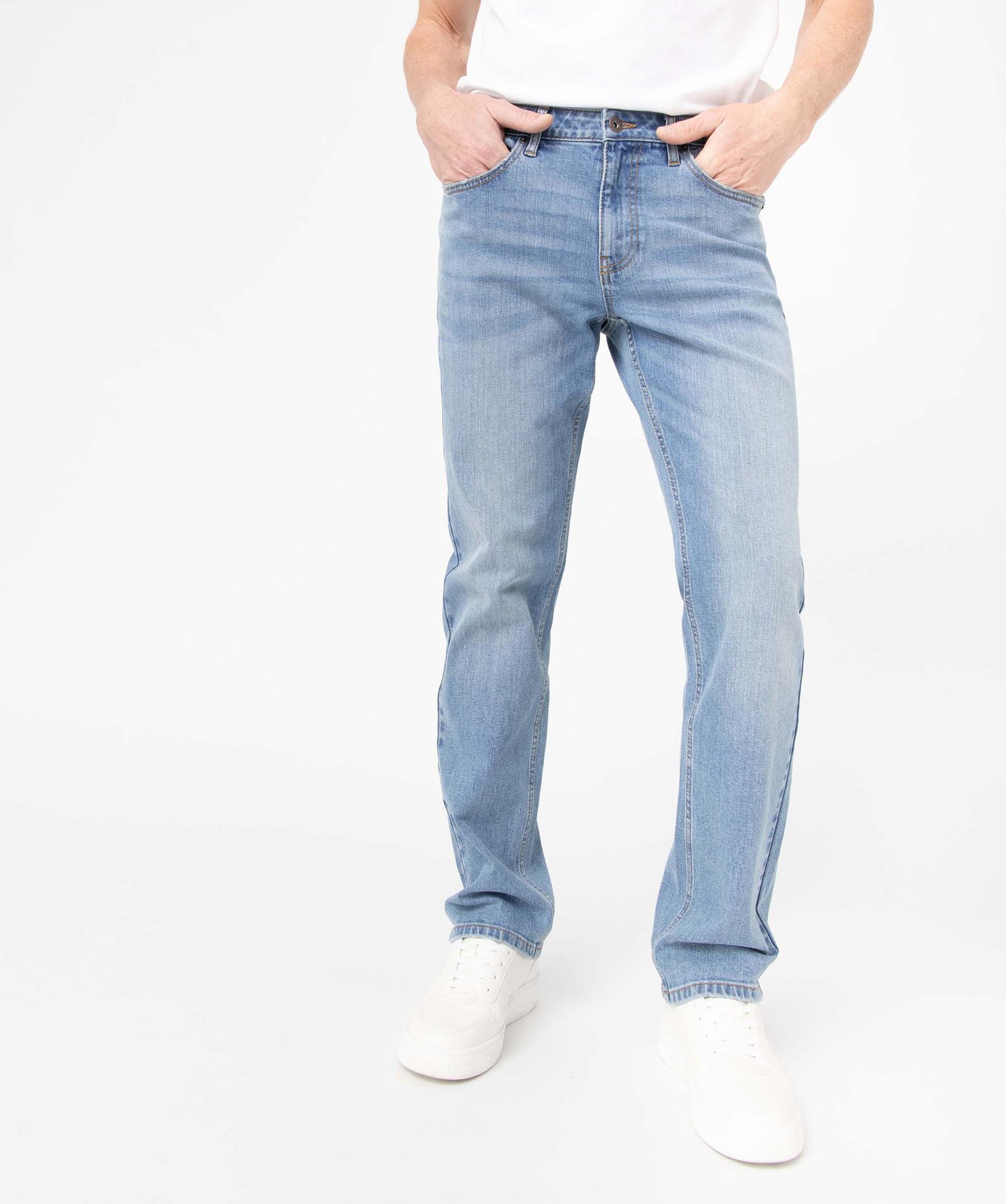 Jean homme coupe regular coloris délavé stone | GEMO