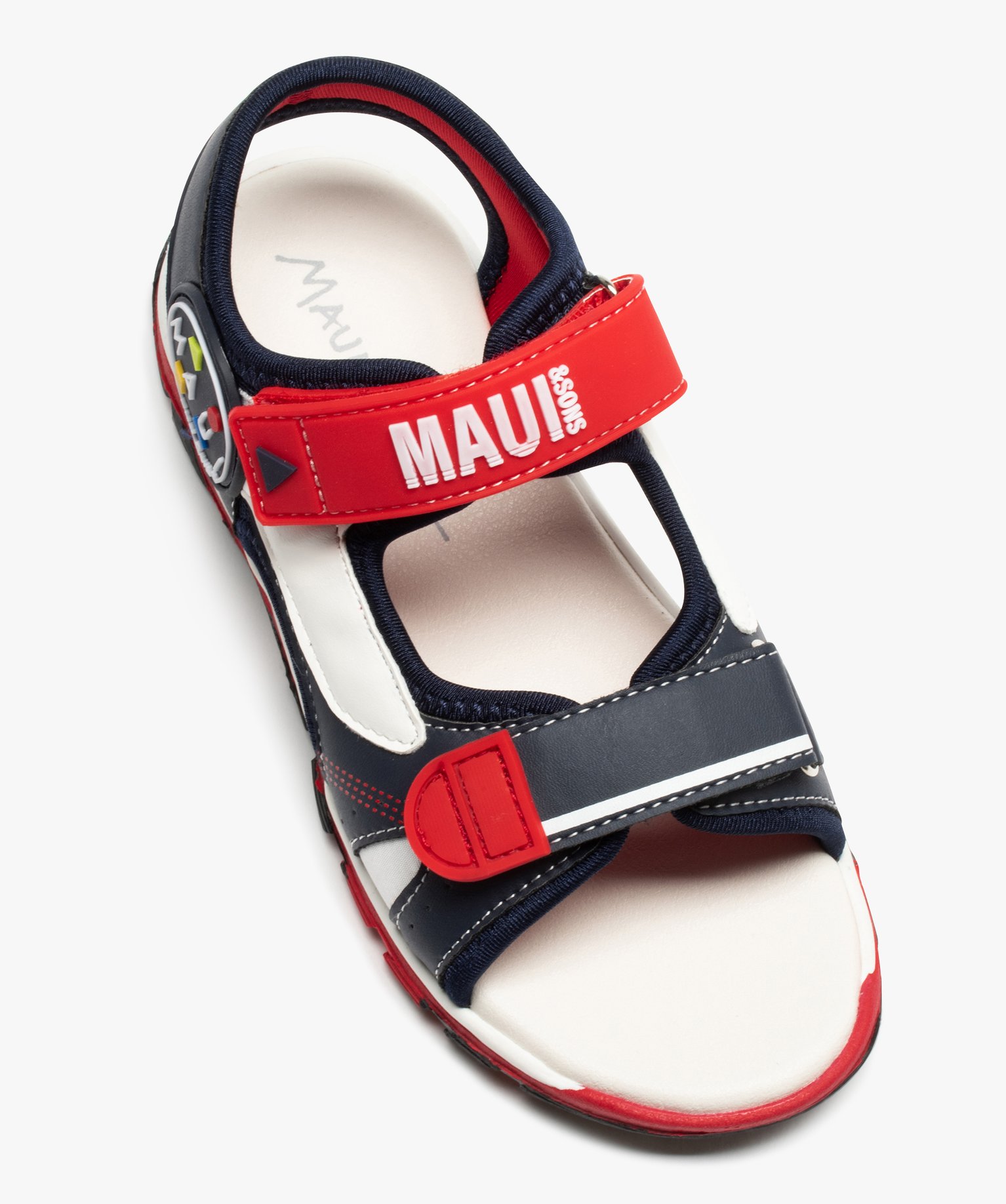Sandales Garçon tricolores à double scratch - Maui & Sons marine | GEMO