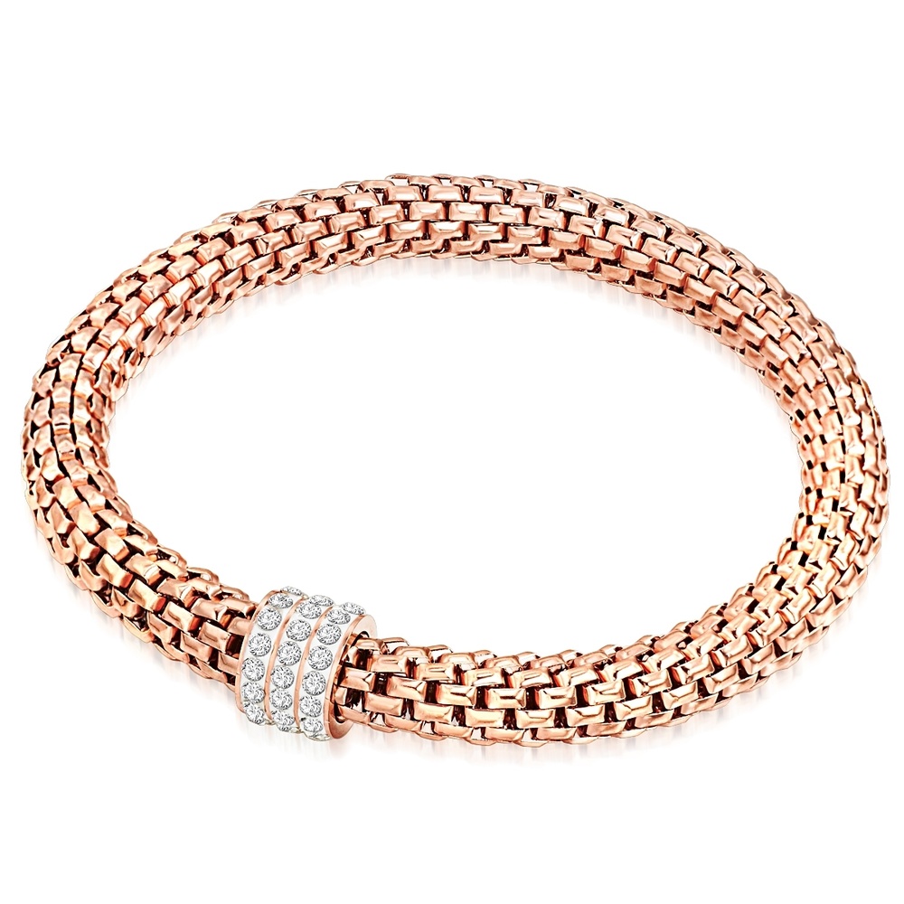 Rafaela Donata Bracelet tendance Acier inoxydable Verre en Or rose Bracelet