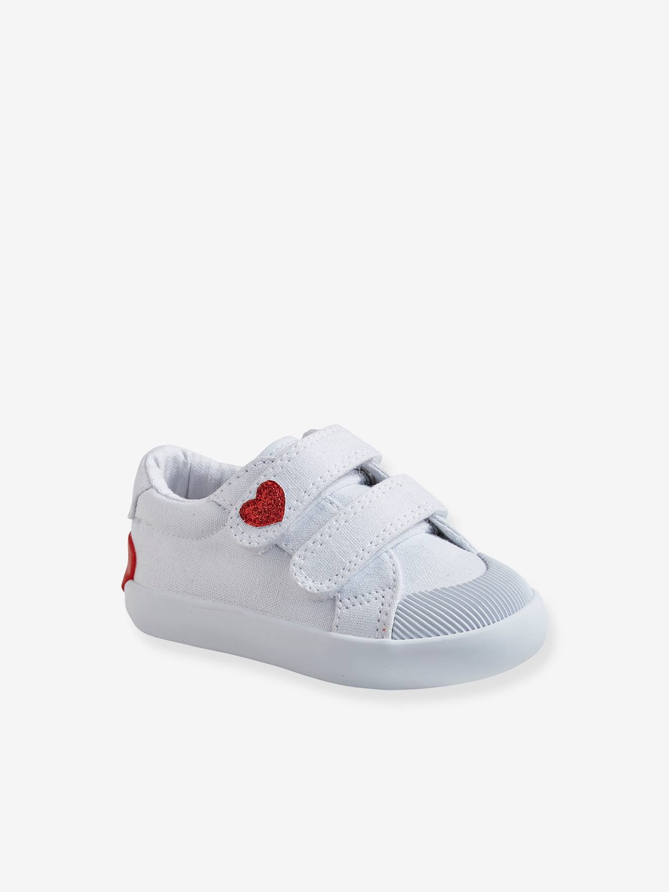Vertbaudet Mädchen Baby Stoffschuhe, Klett - mehrfarbig