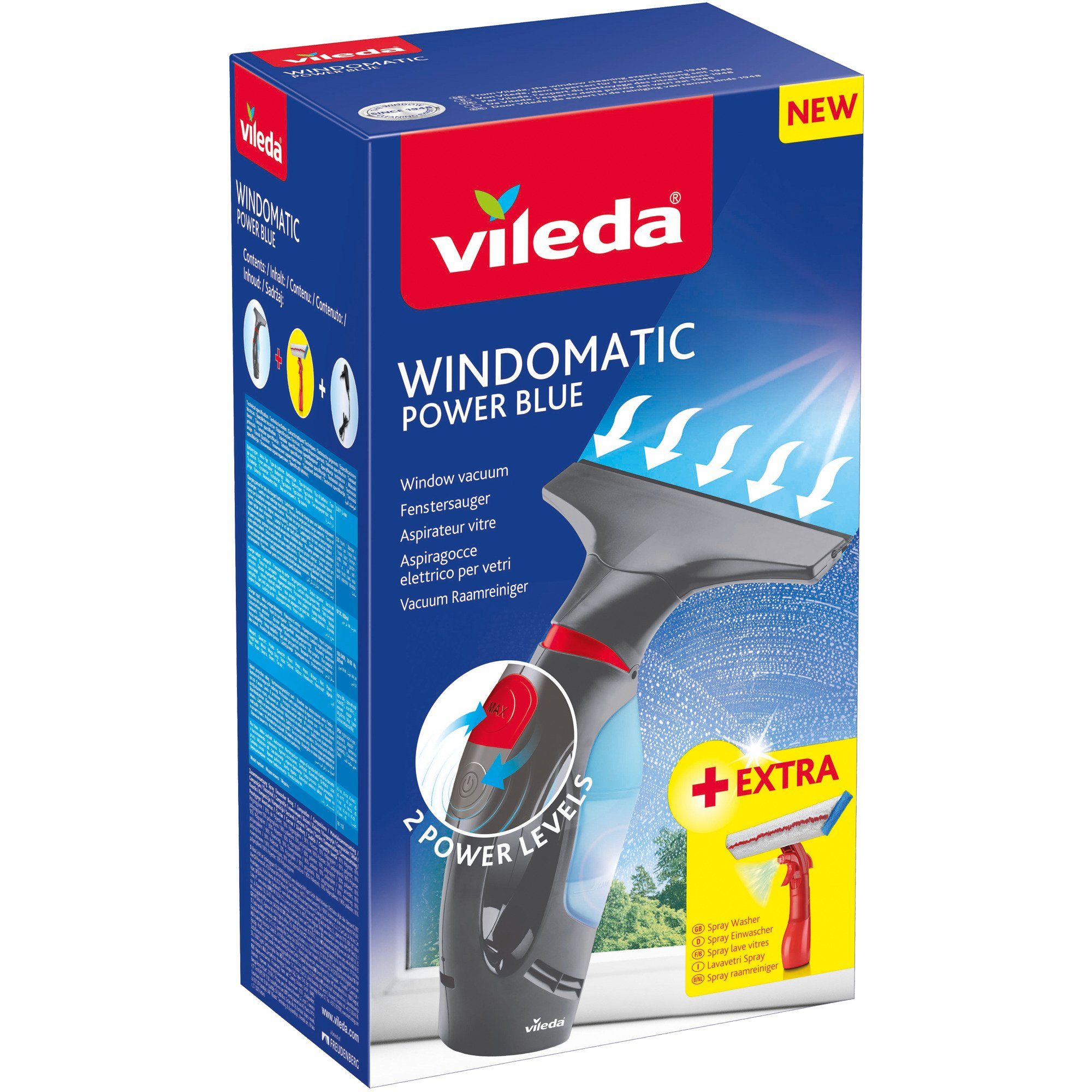 Vileda Nass-Trocken-Akkusauger Vileda Windomatic Power Blue, Fenstersauger
