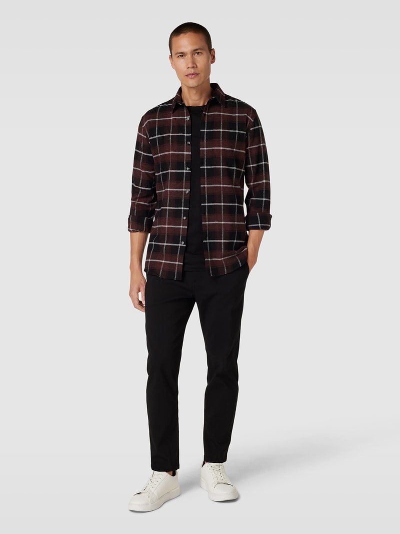 Slim Fit Freizeithemd mit Karomuster in bordeaux rot