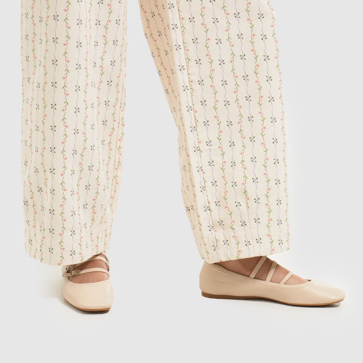 Schuh Lianna Mary Jane ballerinaskor i naturfärgad läder