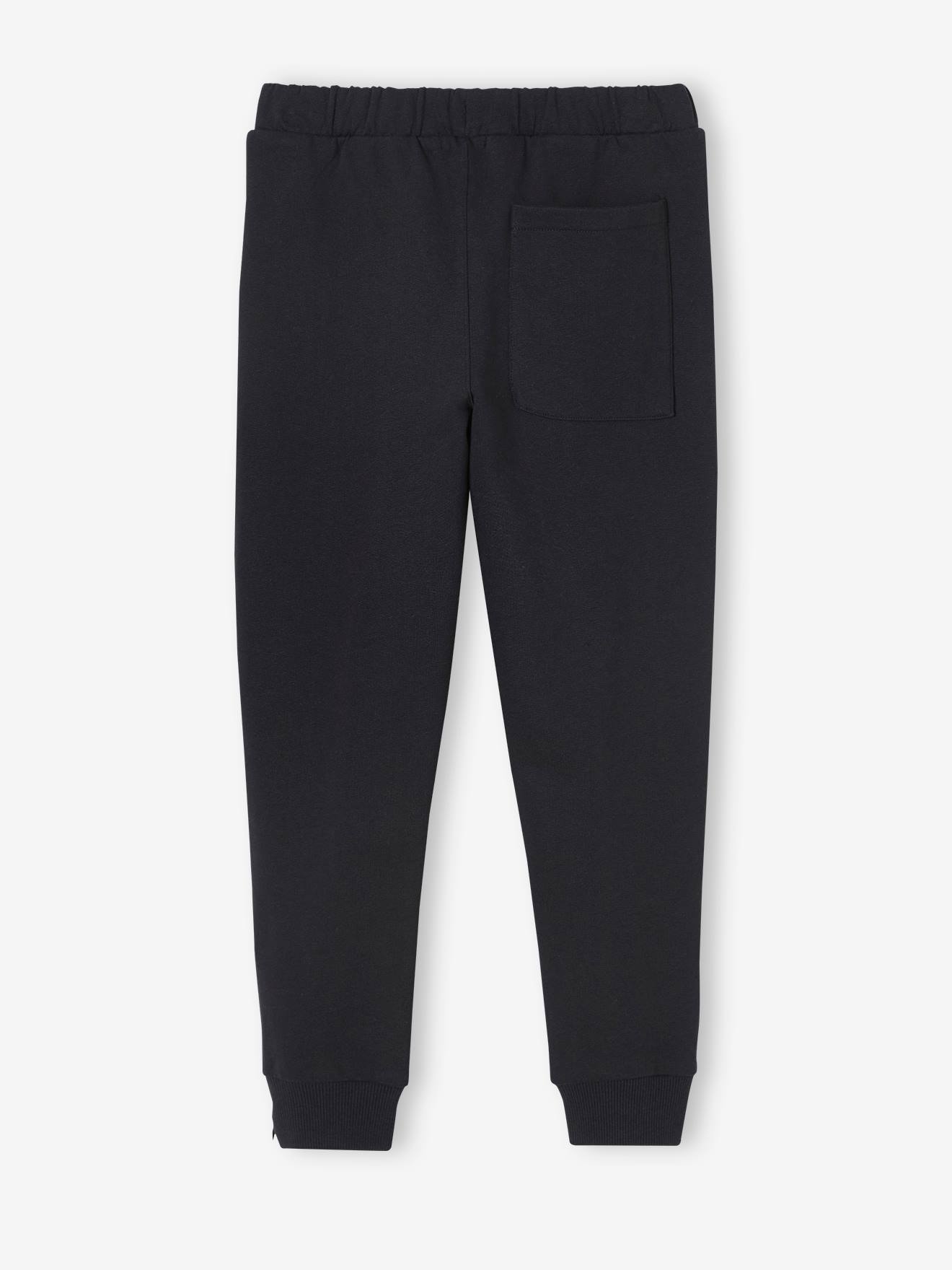 Jogging sport bas zippé garçon poches charpentier noir