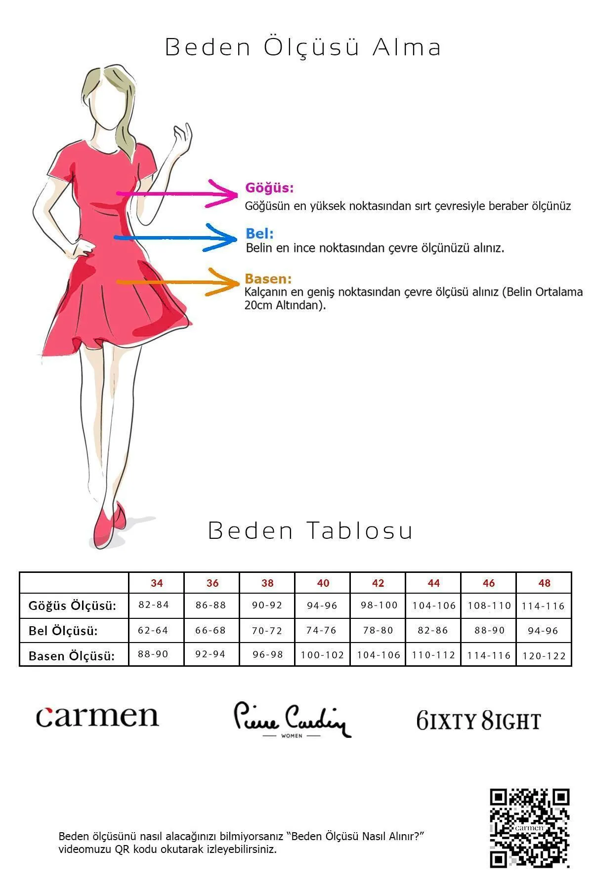Carmen  Rotes, langärmliges Verlobungskleid mit Lurexkragen
