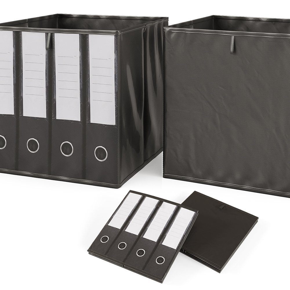 Vicco Raumteiler Standregal Bücherregal TETRA 4 Fächer Weiß inkl. Faltboxen