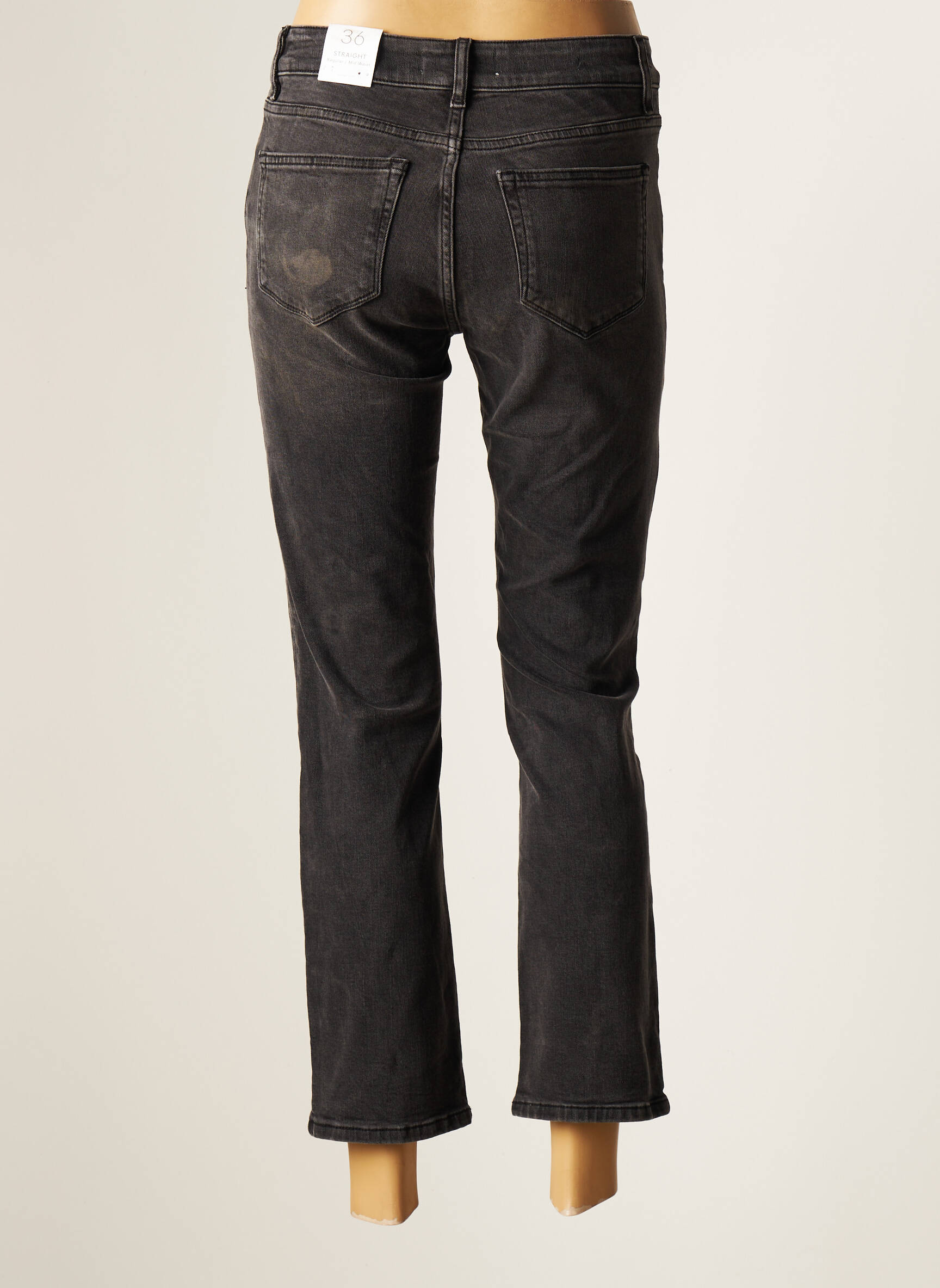 Mango Jeans Coupe Droite Femme couleur gris