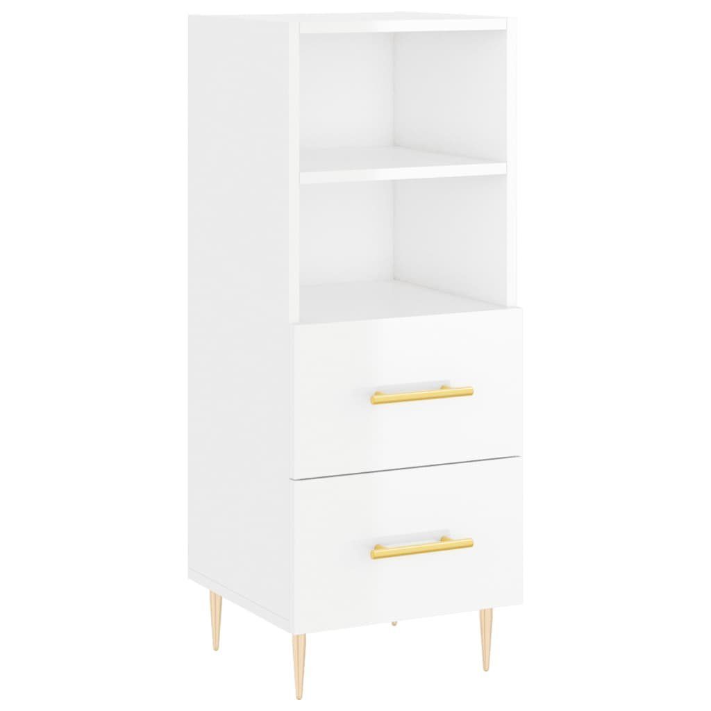 vidaXL Sideboard Sideboard Hochglanz-Weiß 34,5x34x90 cm Holzwerkstoff (1 St)