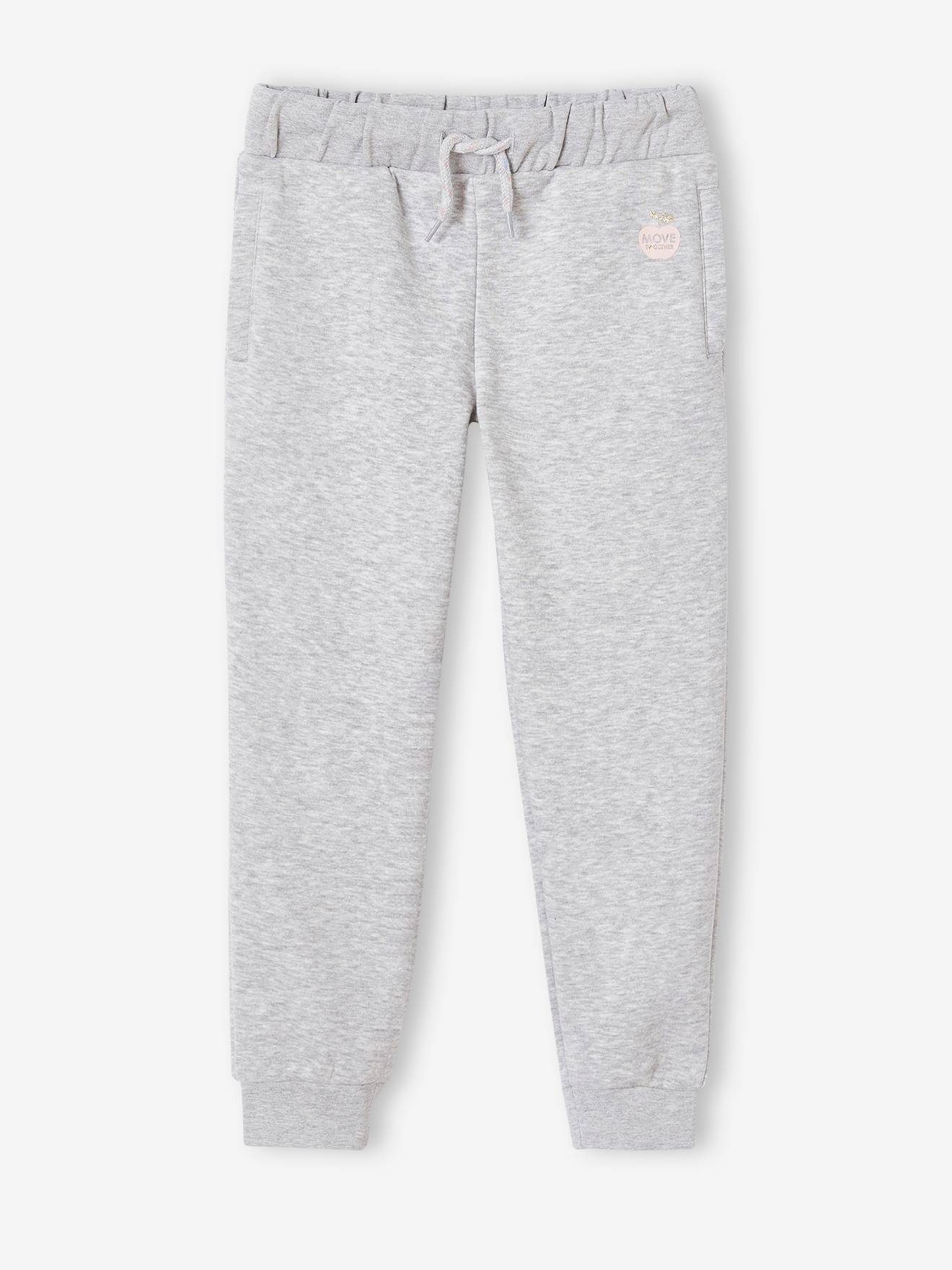 Pantalon jogging Basics fille gris clair chine
