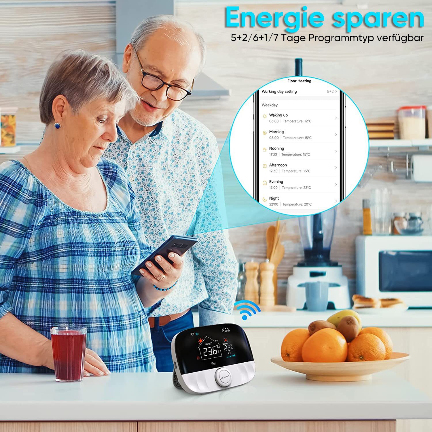 Salcar Heizkörperthermostat WiFi Smart Thermostat T9W Heizkörperthermostat