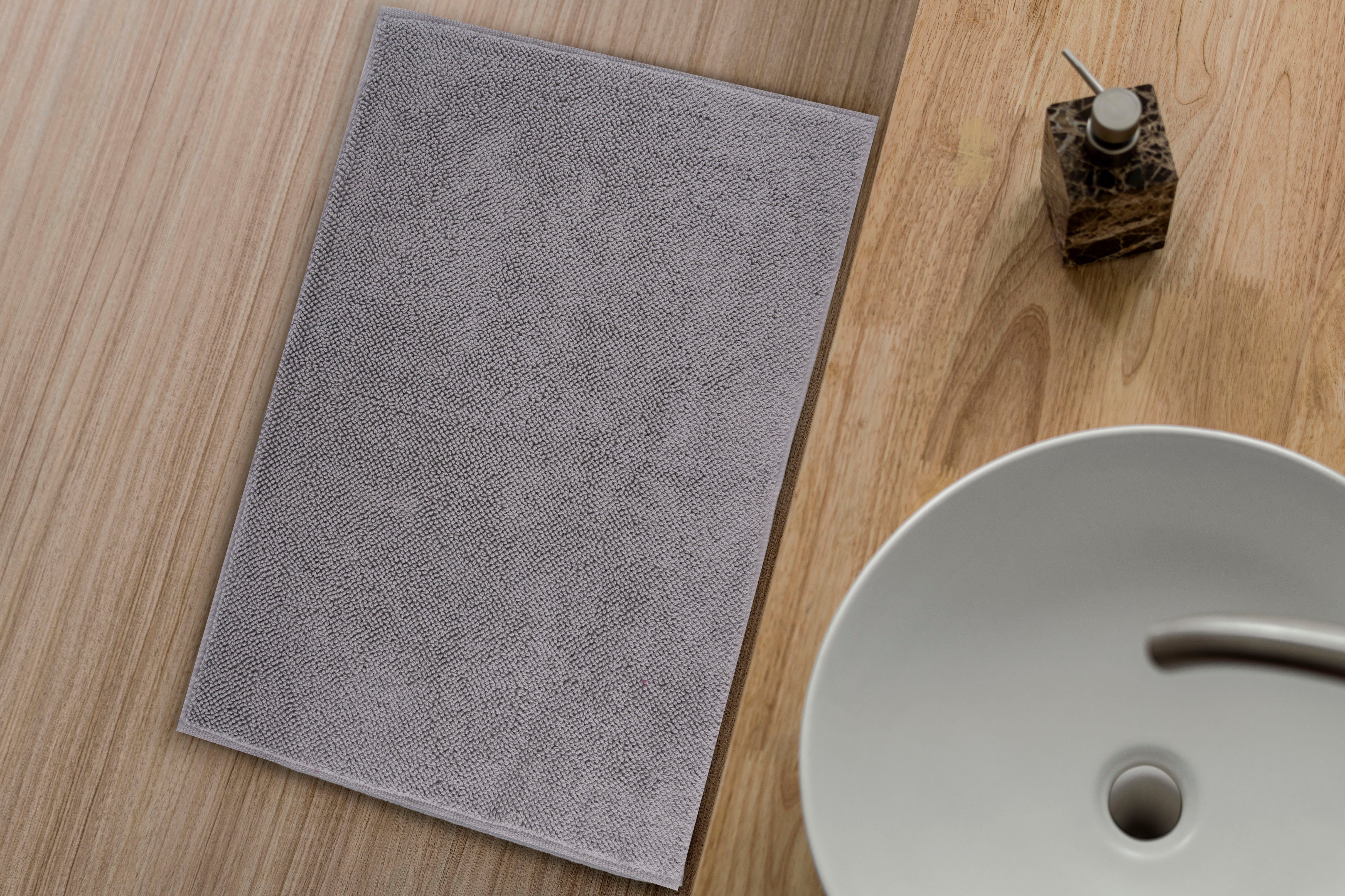 Badematte Niki Soft my home, Höhe 10 mm, beidseitig nutzbar, Baumwolle, rechteckig, besonders dichter Flor, 2er Set, Wendebadematte