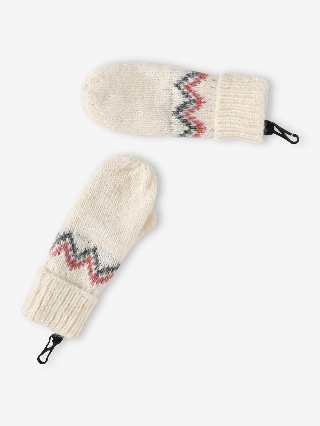 Vertbaudet Mädchen-Set: Mütze, Rundschal & Handschuhe - beige meliert