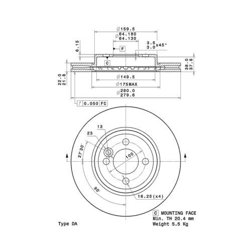 09.A761.11 BREMSSCHEIBE BREMBO VA  VP2 - ATU